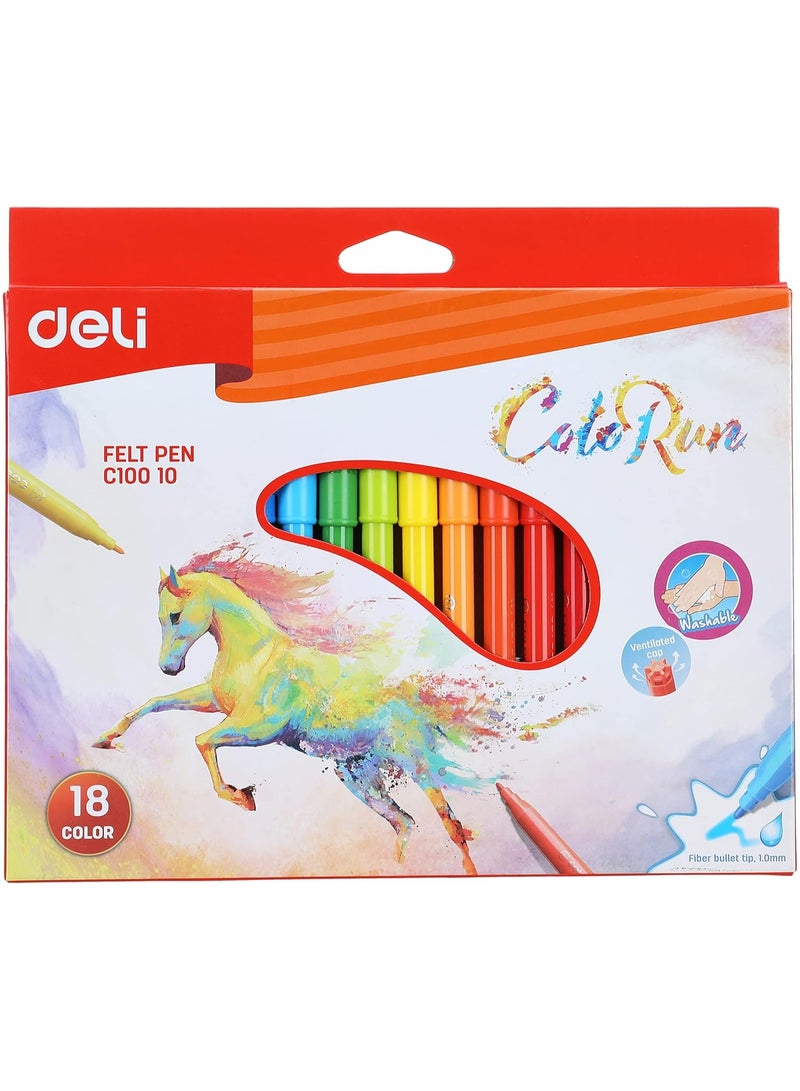 Deli coloring product school felt pen c10010 assorted